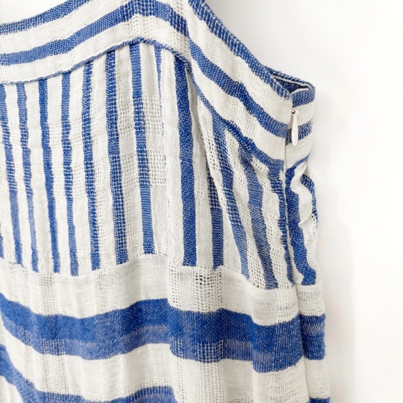 WARM Biscay Blue & White Striped Midi Dress 0 - Picture 7 of 12